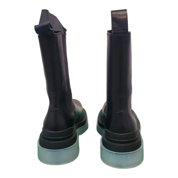 Bottega Veneta Clear Sole Tire Chelsea Leather Boots | SIZE EU 42/US 9 | BLACK - Picture 6 of 9